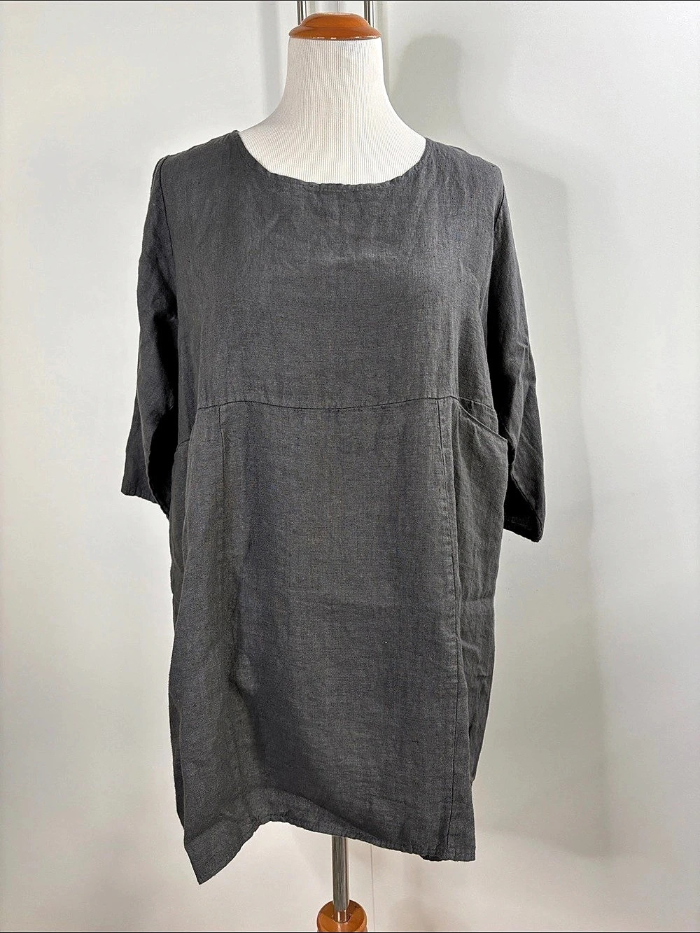 Giuseppa Mini Dress in Gray Size S/M NWT 100% Linen Made in Italy